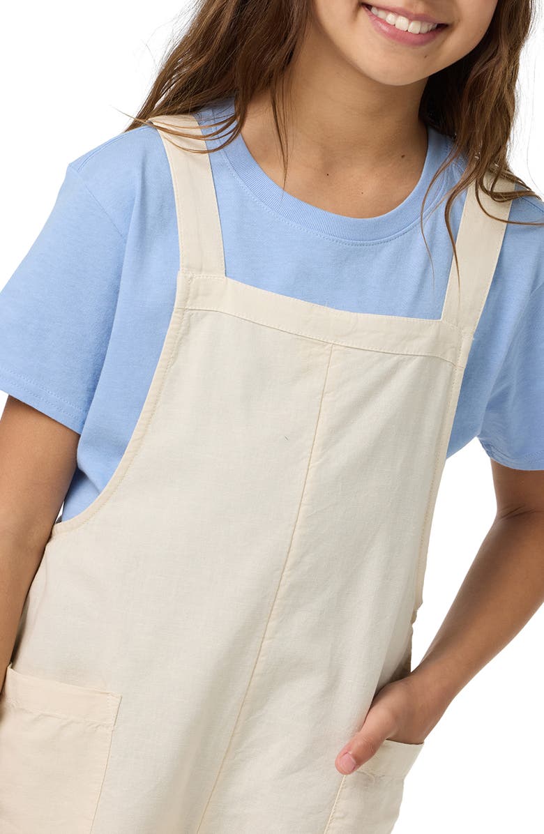 O'Neill Kids' Starlette Cotton & Linen Romper, Alternate, color, Ivory