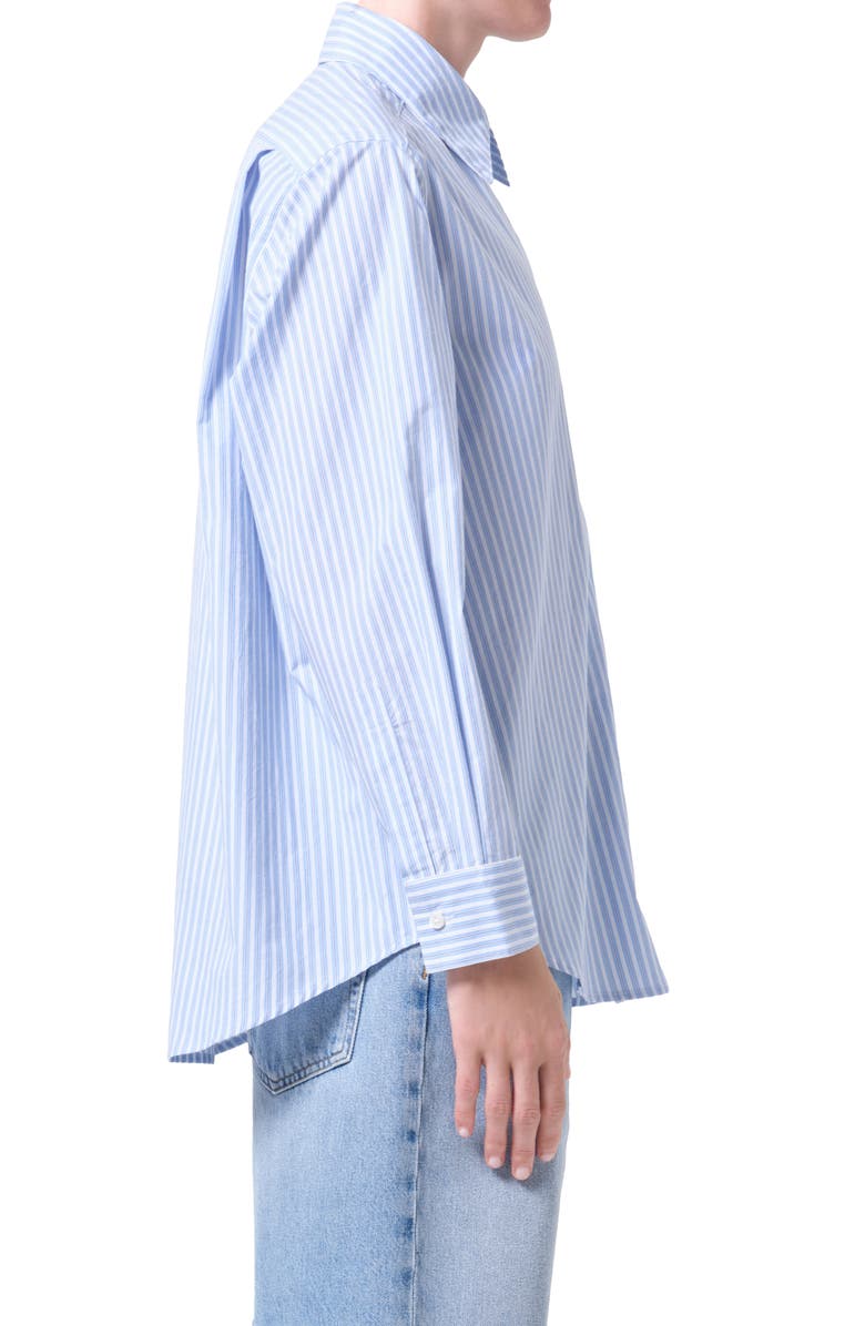 AGOLDE Aris Stripe Button-Up Shirt, Alternate, color, Banks Stripe Blue