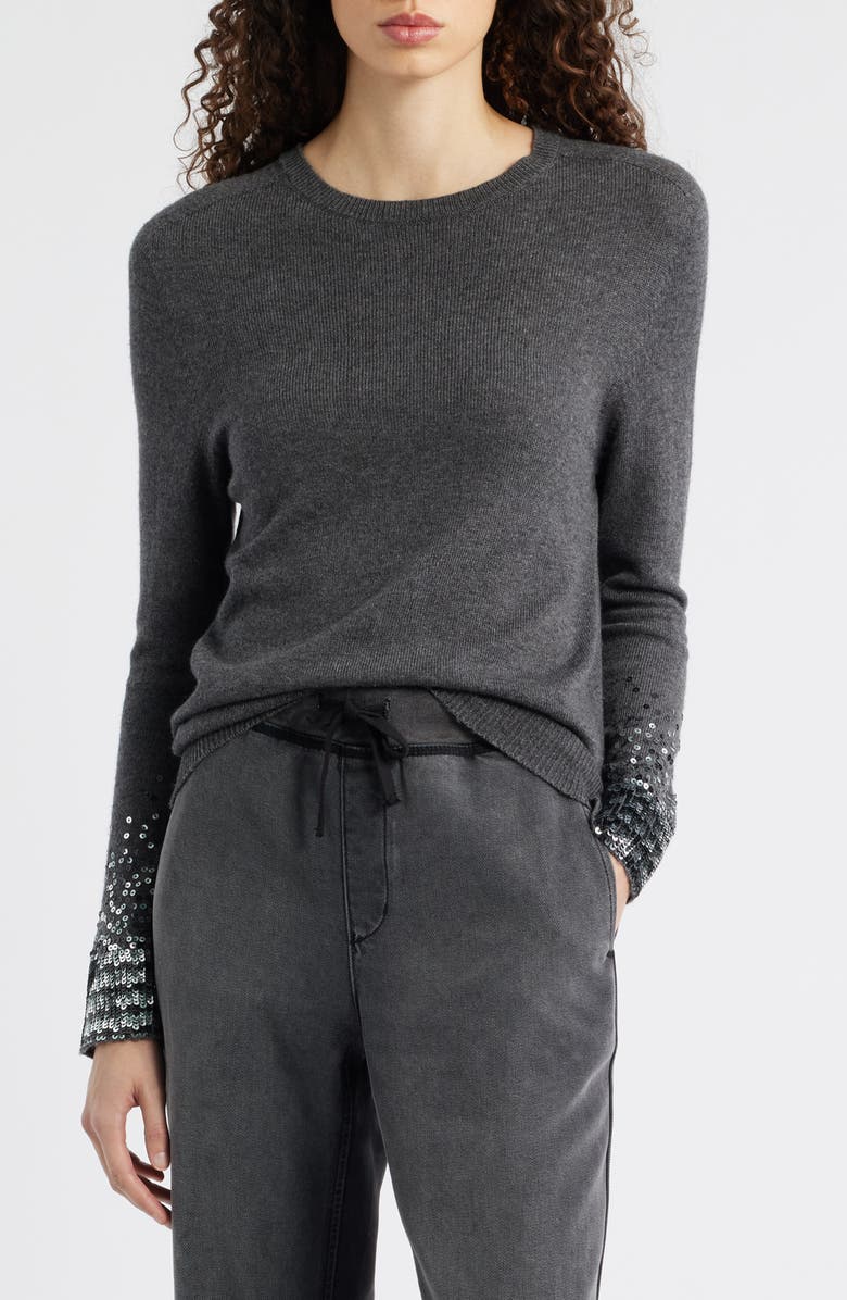 KOBI HALPERIN Lainey Sequin Cuff Sweater, Main, color,