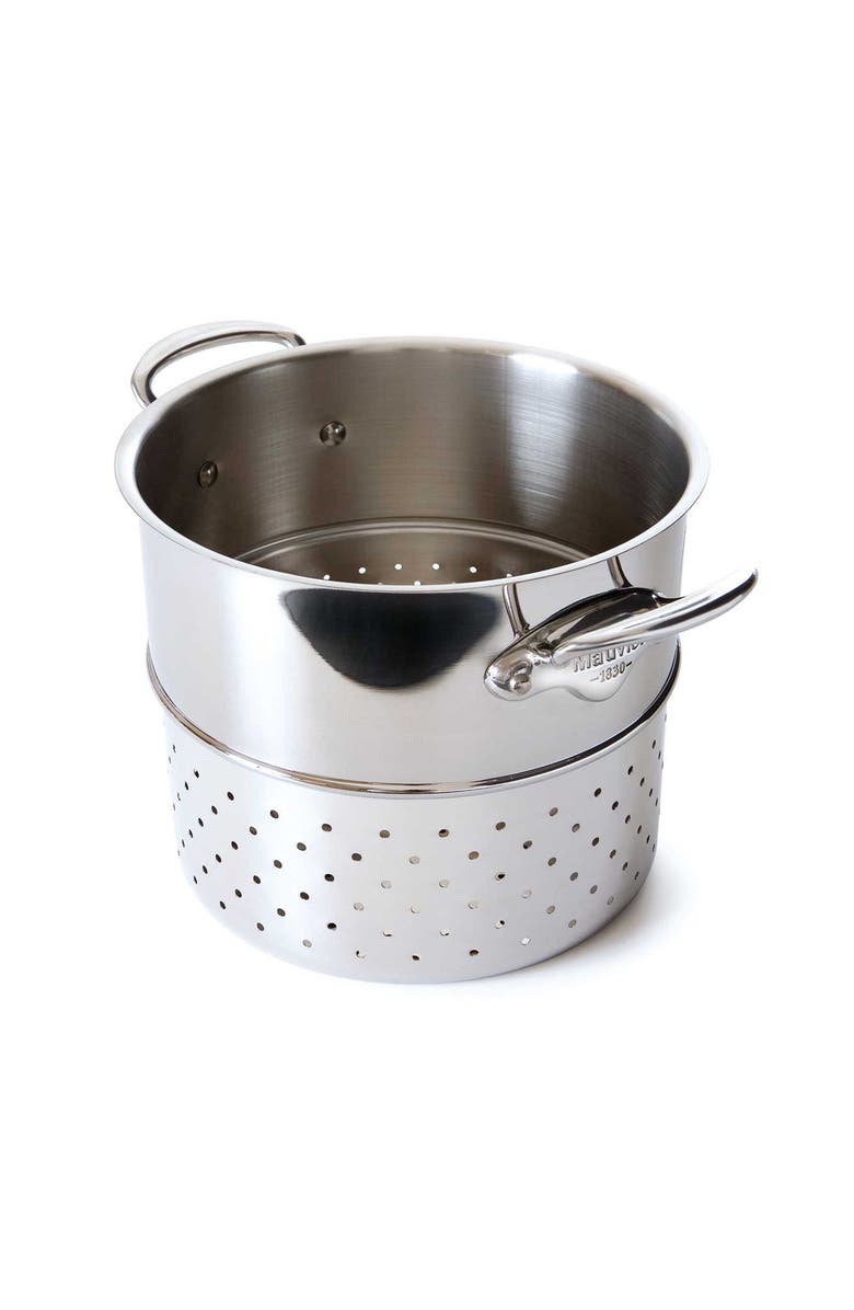 Mauviel M'Cook 9.5 Inch Steel Pasta Insert, Main, color, Silver