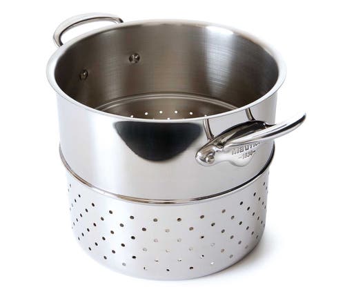 Mauviel M'cook 9.5 Inch Steel Pasta Insert In Silver
