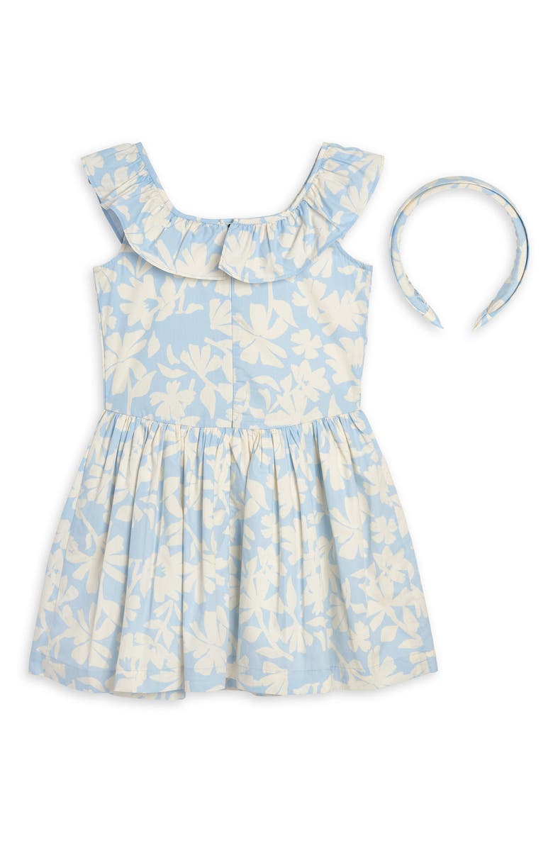 Scotch & Soda Kids' Print Dress & Headband Set, Alternate, color, Skyway
