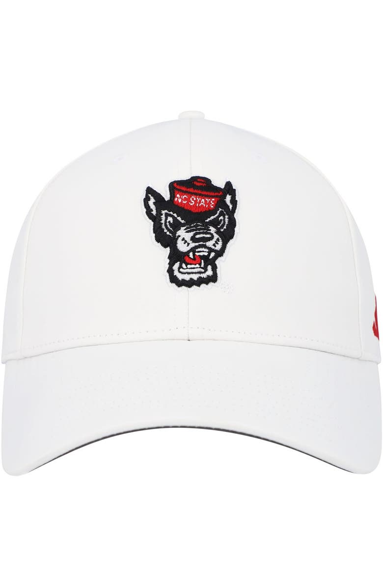 adidas Men's adidas White NC State Wolfpack 2021 Sideline Coaches Flex Hat, Alternate, color, 