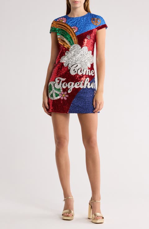 Clyde Cap Sleeve Sequin Minidress