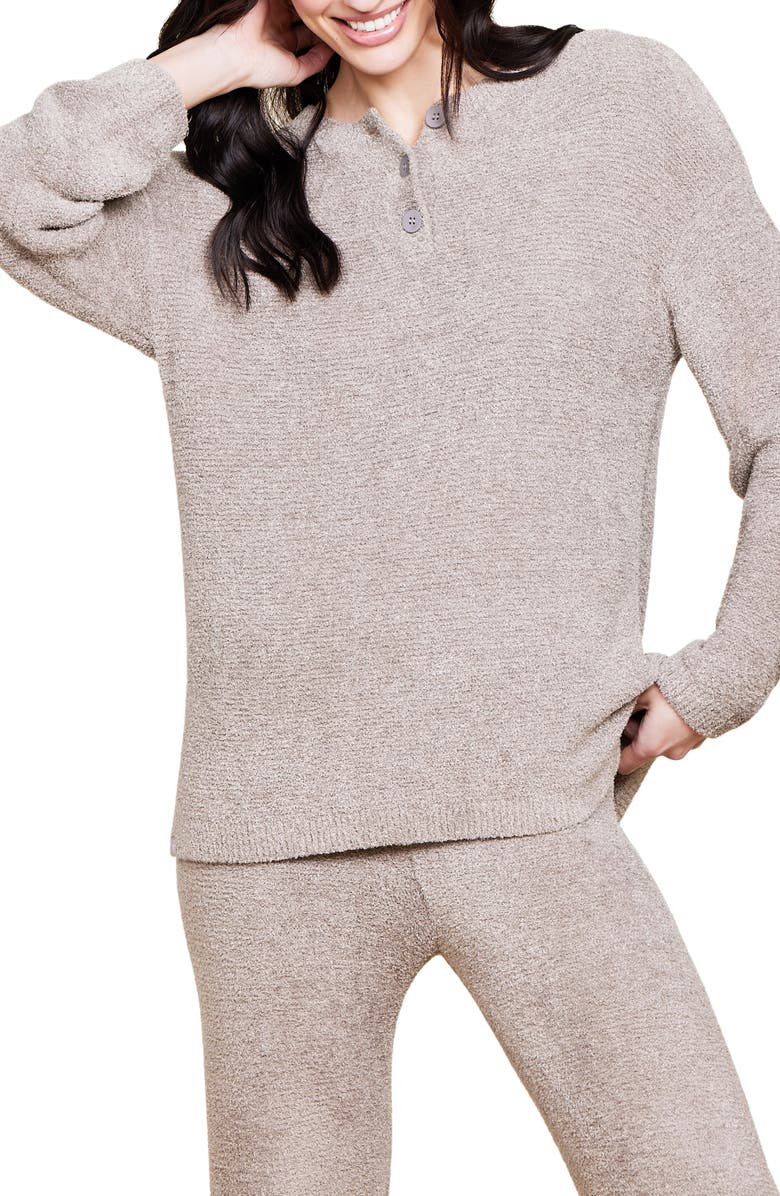 Barefoot Dreams<sup>®</sup> CozyChic<sup>®</sup> Lite<sup>®</sup> Textured Henley, Main, color, Nickel