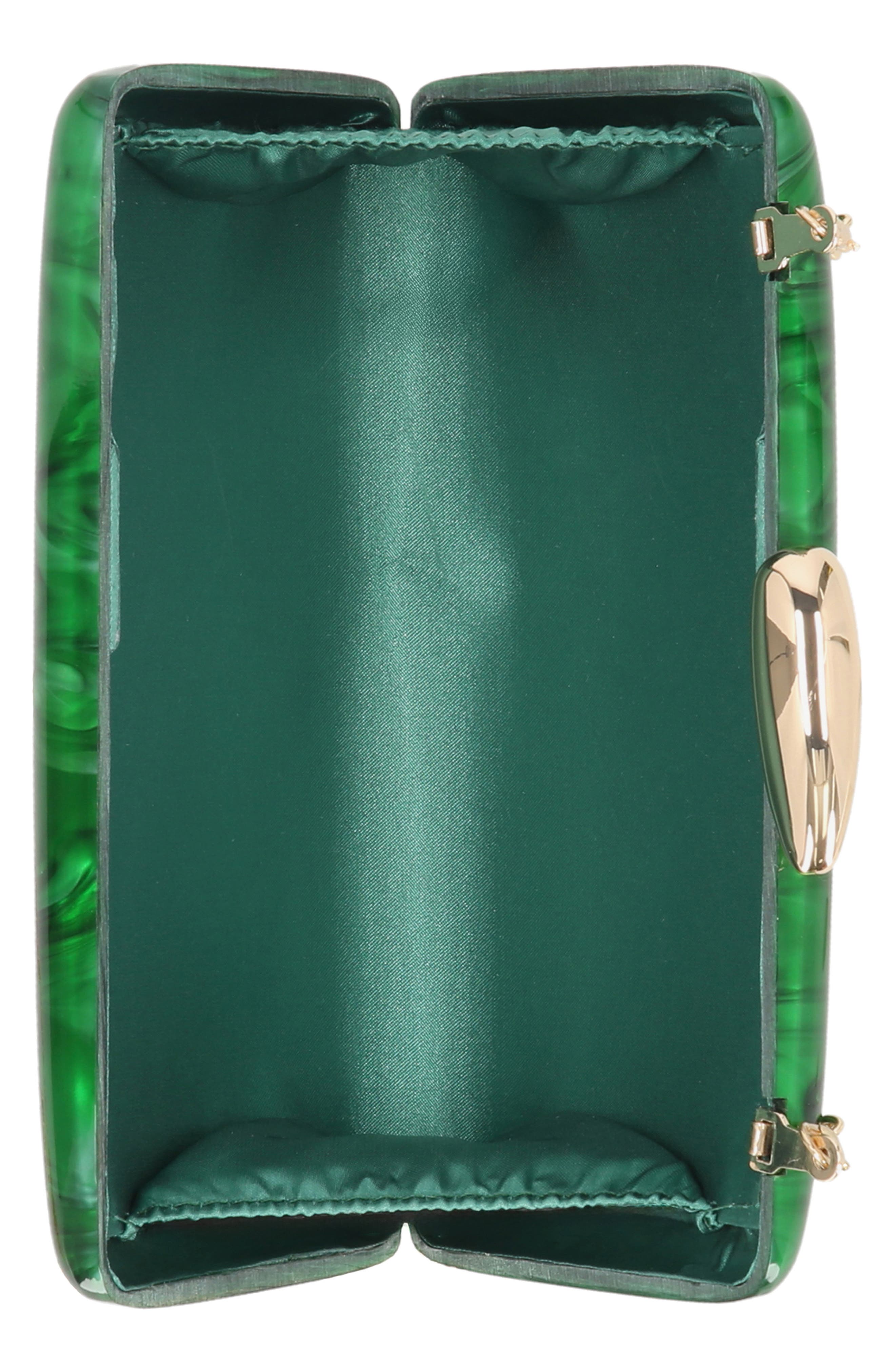Jessica McClintock June Minaudière Clutch, Alternate, color, Green