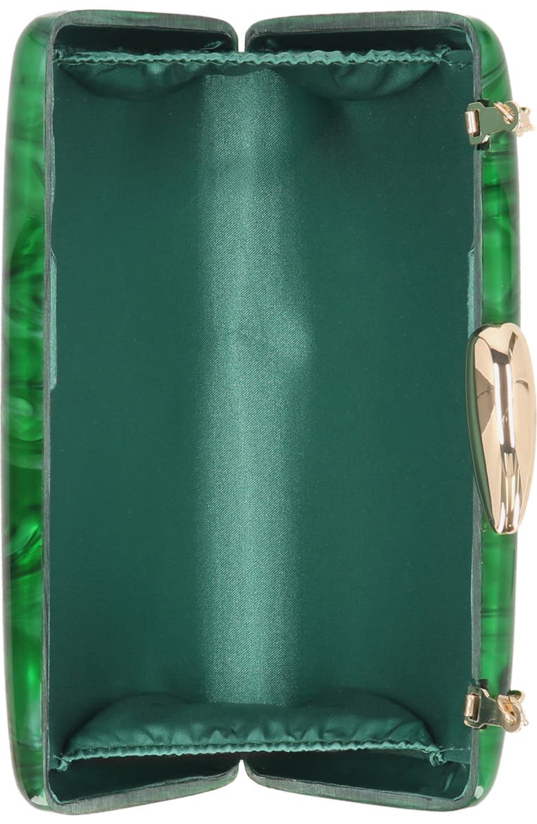 Jessica McClintock June Minaudière Clutch, Alternate, color, Green