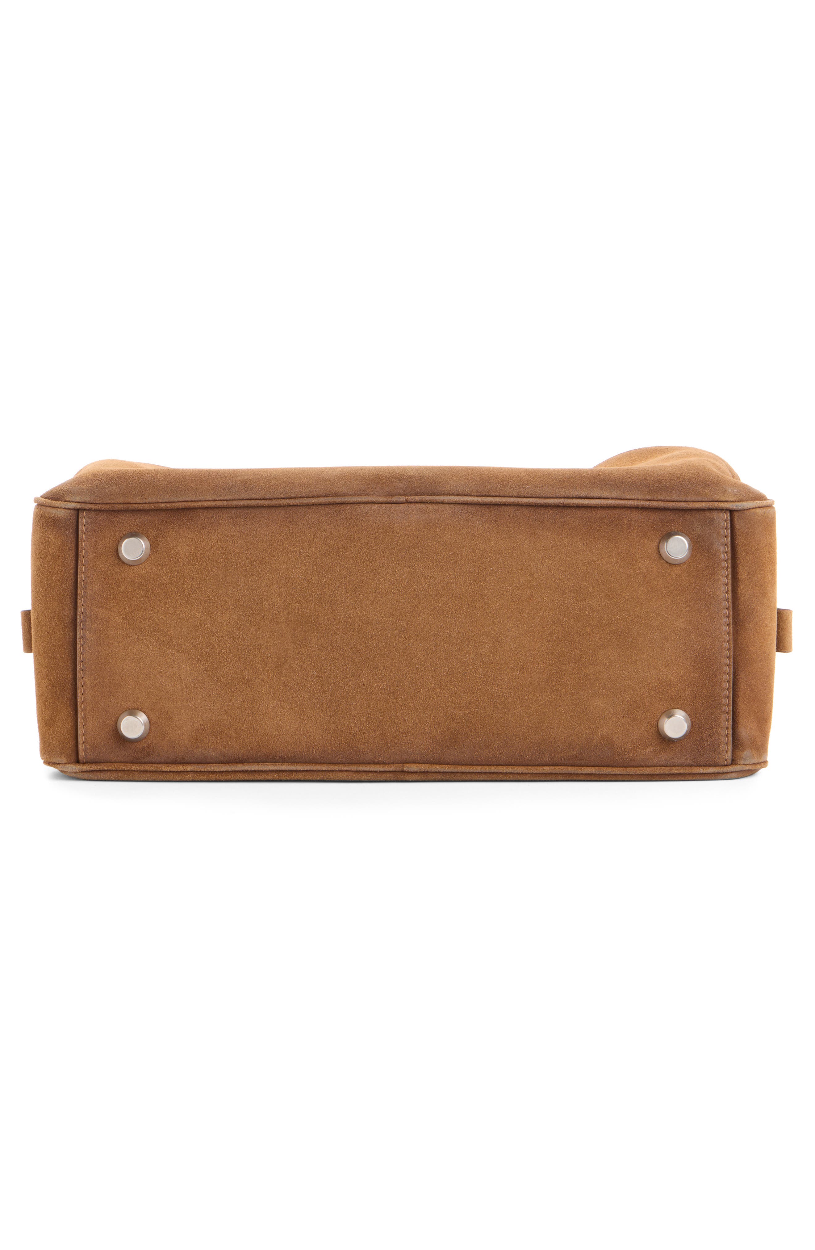 Balenciaga Small Carrie Waxed Suede Tote, Alternate, color, 2533 Camel