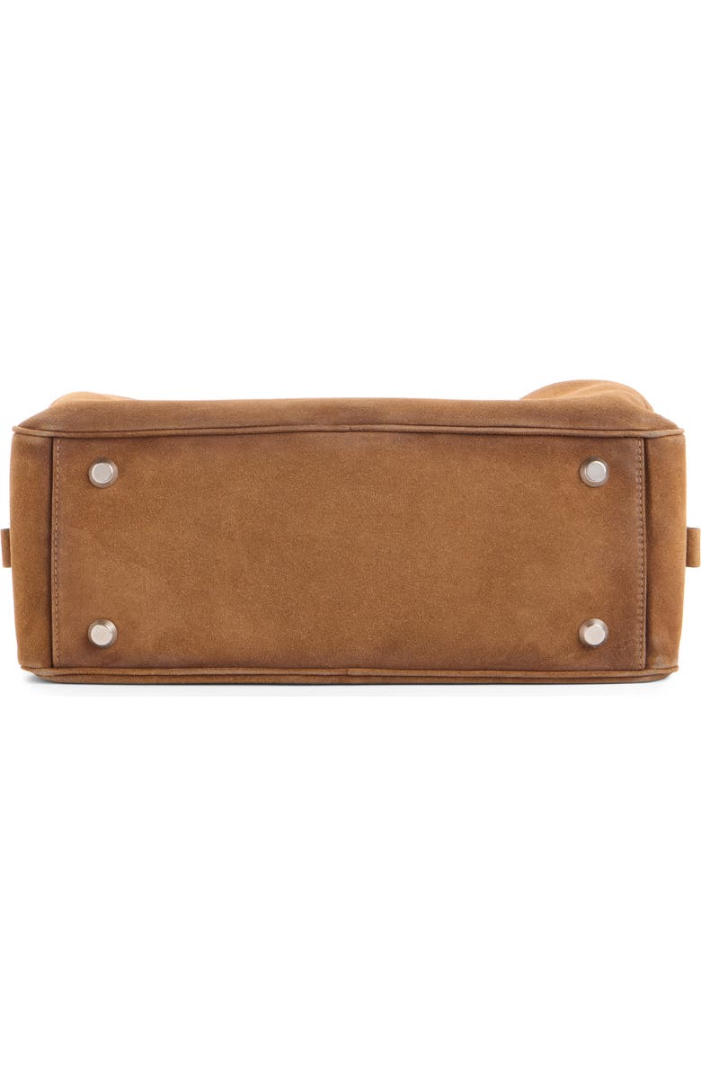 Balenciaga Small Carrie Waxed Suede Tote, Alternate, color, 2533 Camel