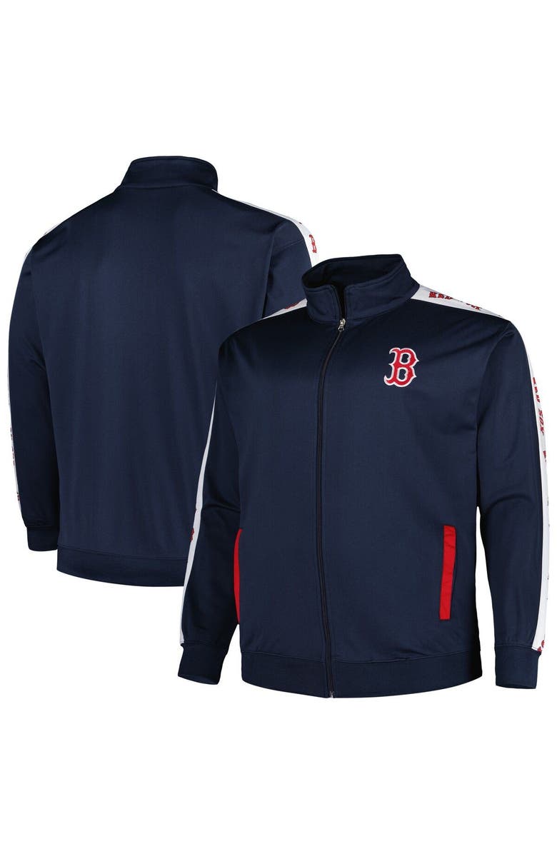 PROFILE Men's Navy Boston Red Sox Big & Tall Tricot Track Full-Zip Jacket, Main, color, Navy