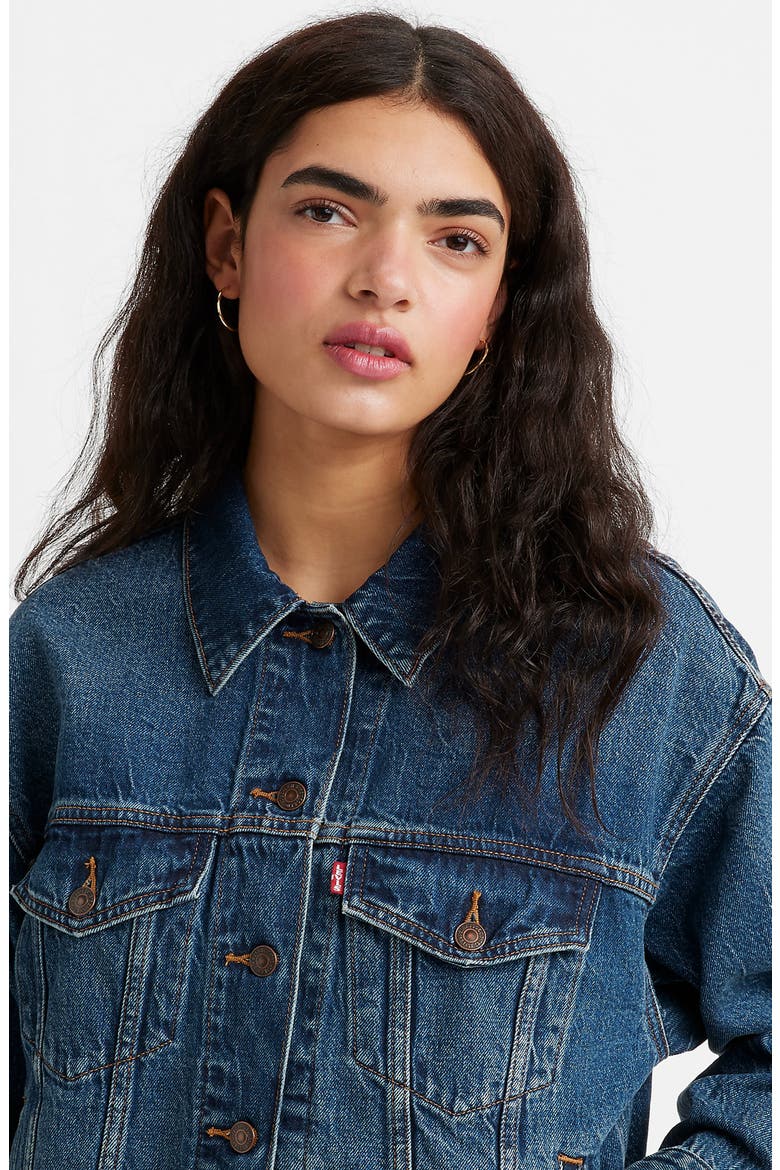 '90s Denim Trucker Jacket, Alternate, color, TO MY CORE