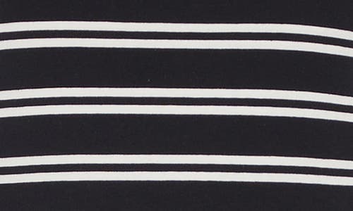 Three Dots Stripe Scoop Neck Stretch Cotton Top In Black/snow White Stripe
