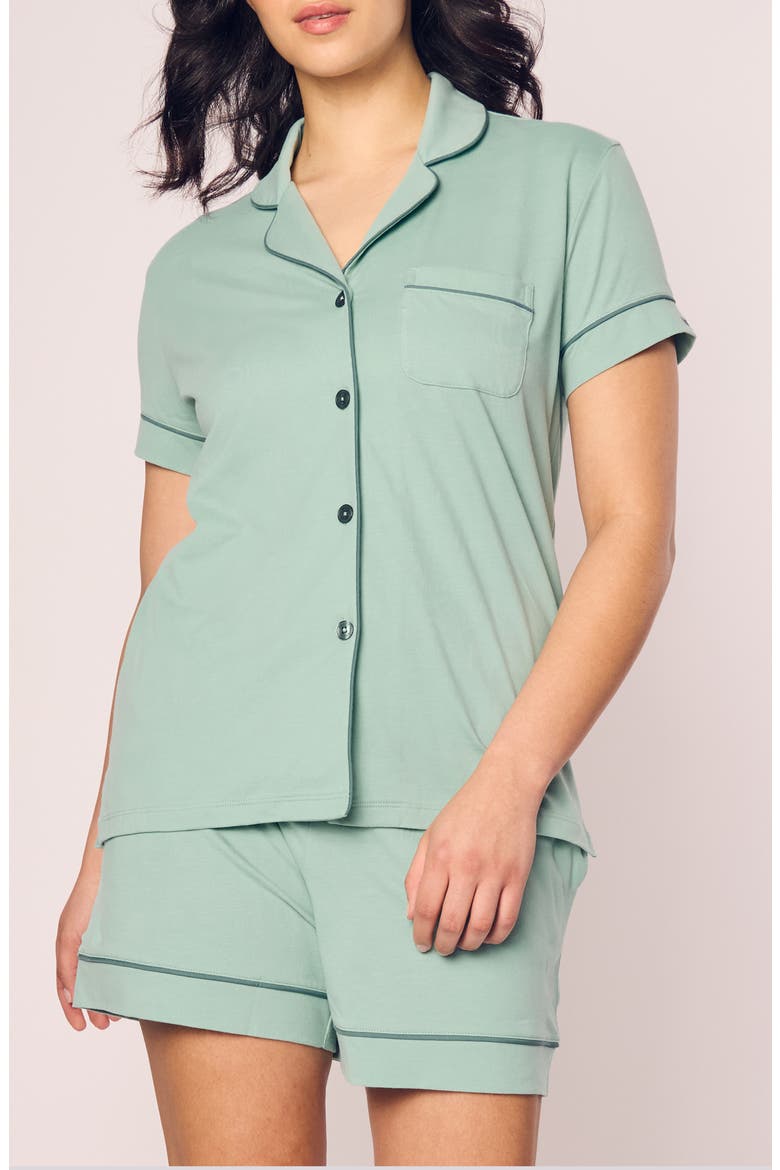 Luxe Pima Cotton Short Pajamas, Main, color, GREEN