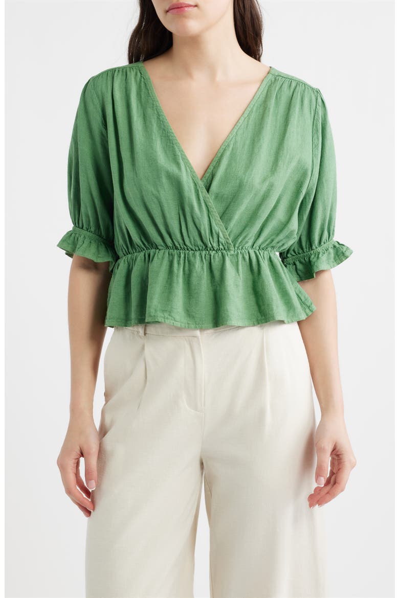 Felice Peplum Top, Main, color, GREEN