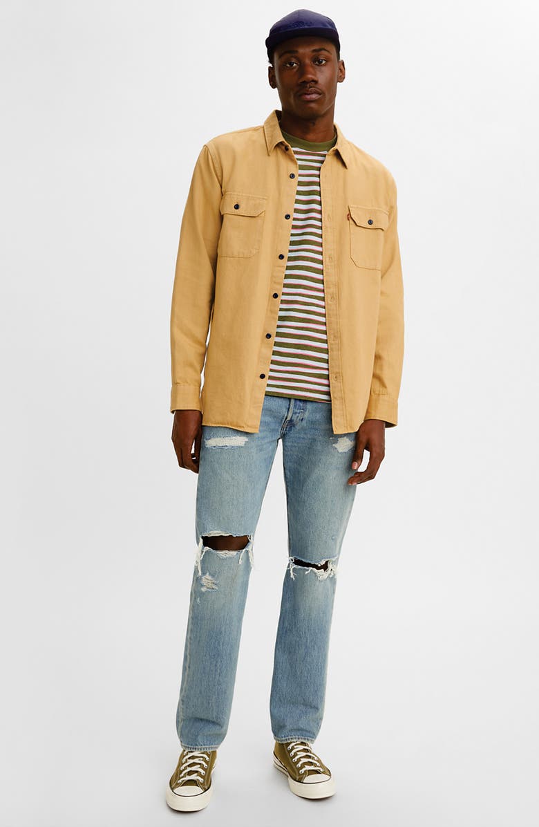 Levi's 501<sup>®</sup> Original Ripped Straight Leg Jeans, Alternate, color,