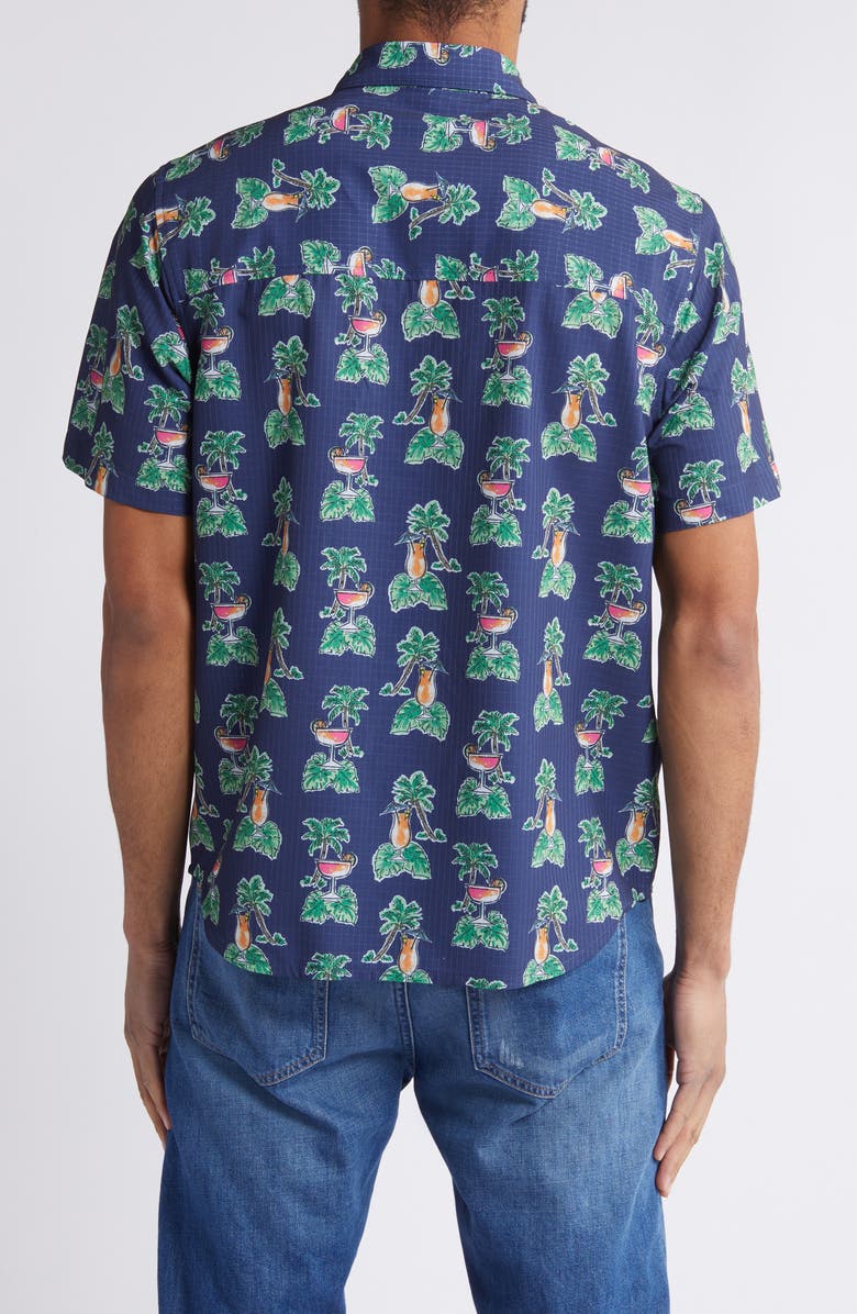 Tommy Bahama Bahama Coast Cocktail Nation Short Sleeve Stretch Button-Up Shirt, Alternate, color, 