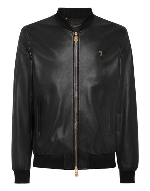 Basic Leather Bomber Men