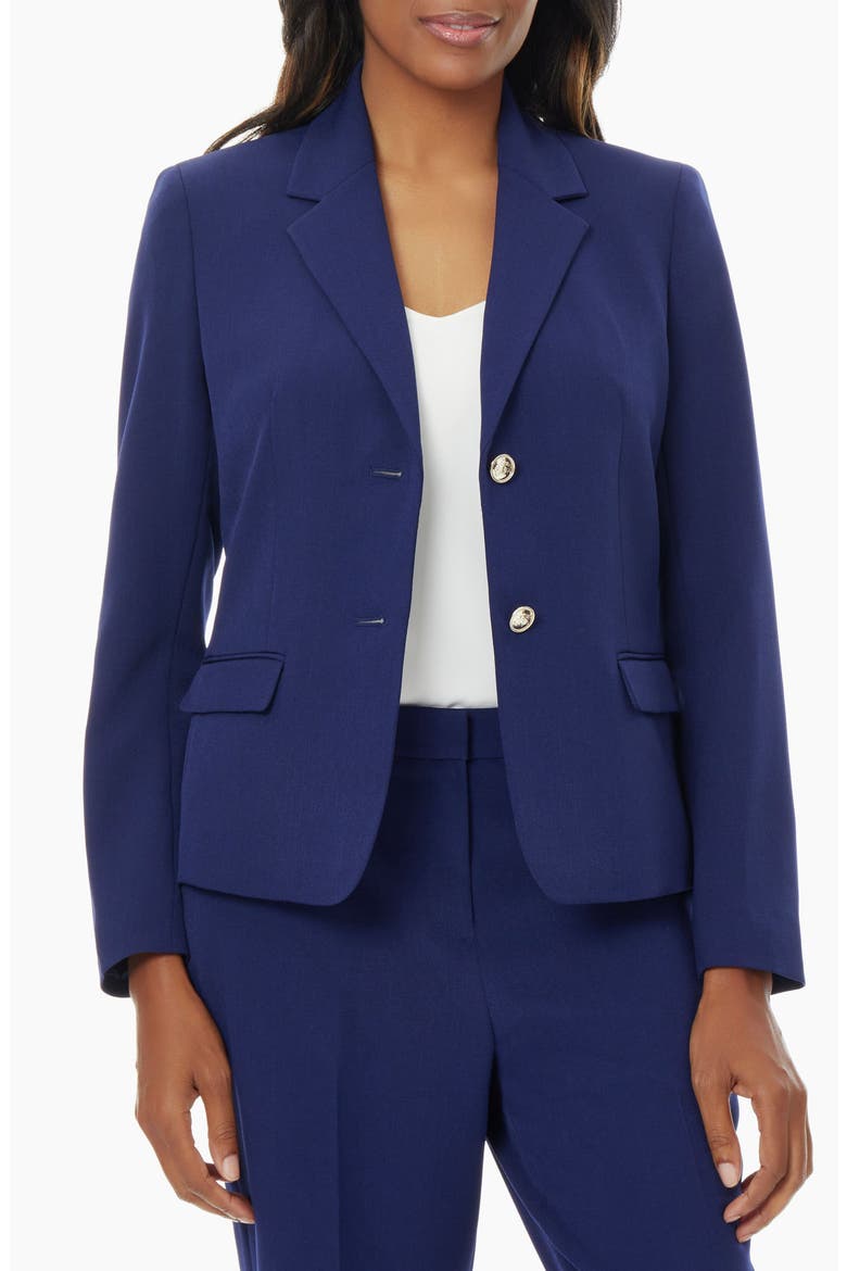 Two-Button Blazer, Main, color, KASPER NAVY