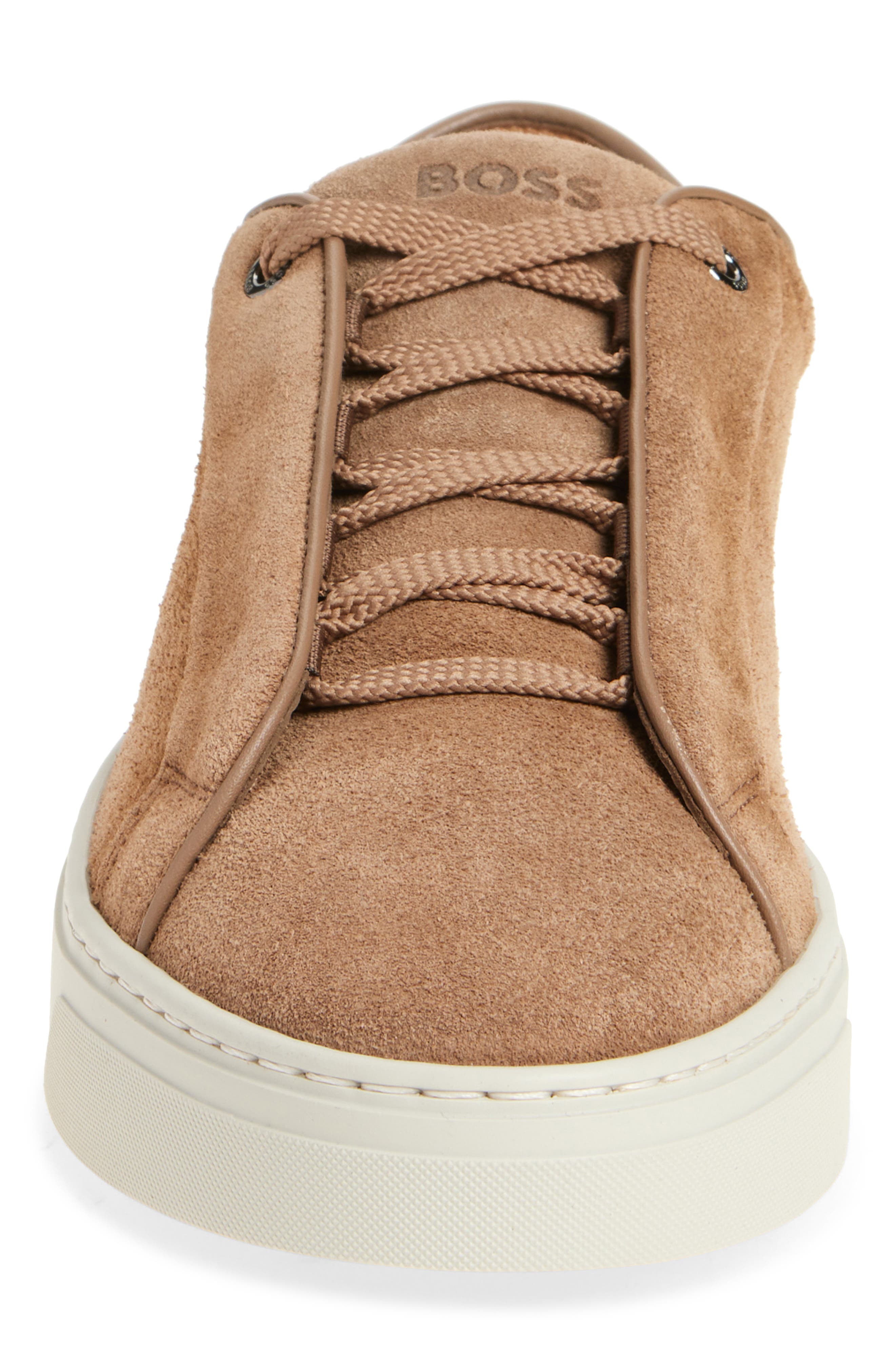 BOSS Gary Suede Sneaker, Alternate, color, Med Bge