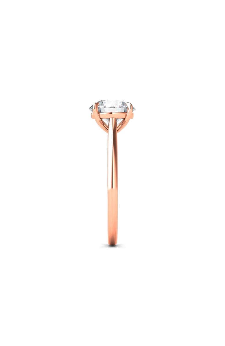 HauteCarat Round Brilliant Cut Lab Created Diamond Ring, Alternate, color, 2.00 Ctw 18K Rose Gold