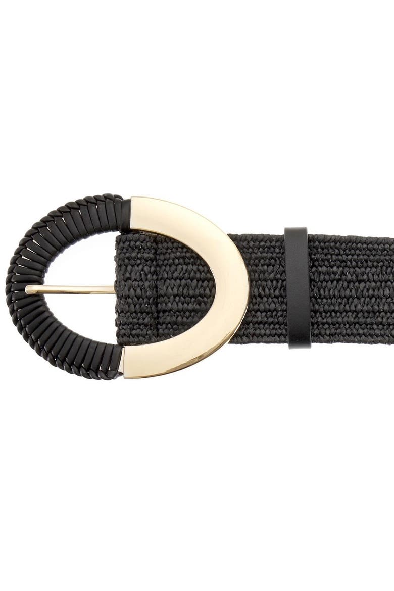 Raffia Waist Belt, Alternate, color, Black