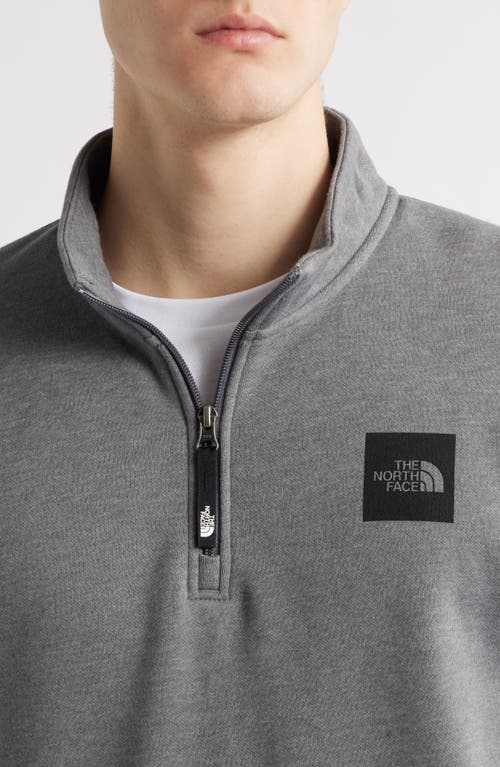 The North Face Box Half Dome Logo Quarter Zip Graphic Pullover In Tnf Medium Grey Heather