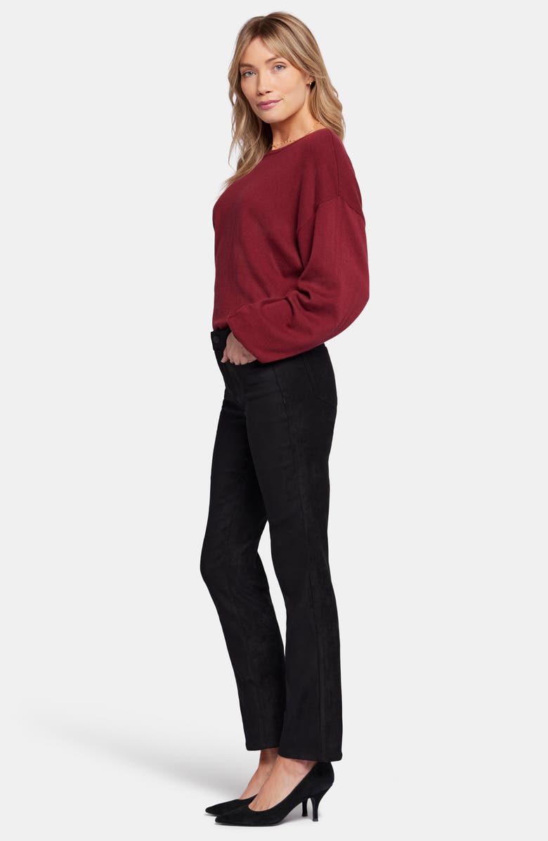 NYDJ Sheri Slim Faux Suede Pants, Alternate, color, Black