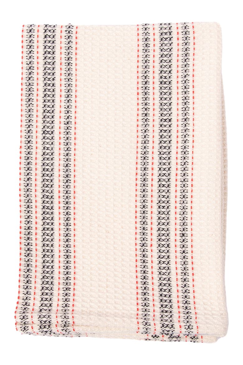 Mistari Striped Tea Towel, Main, color, Natural