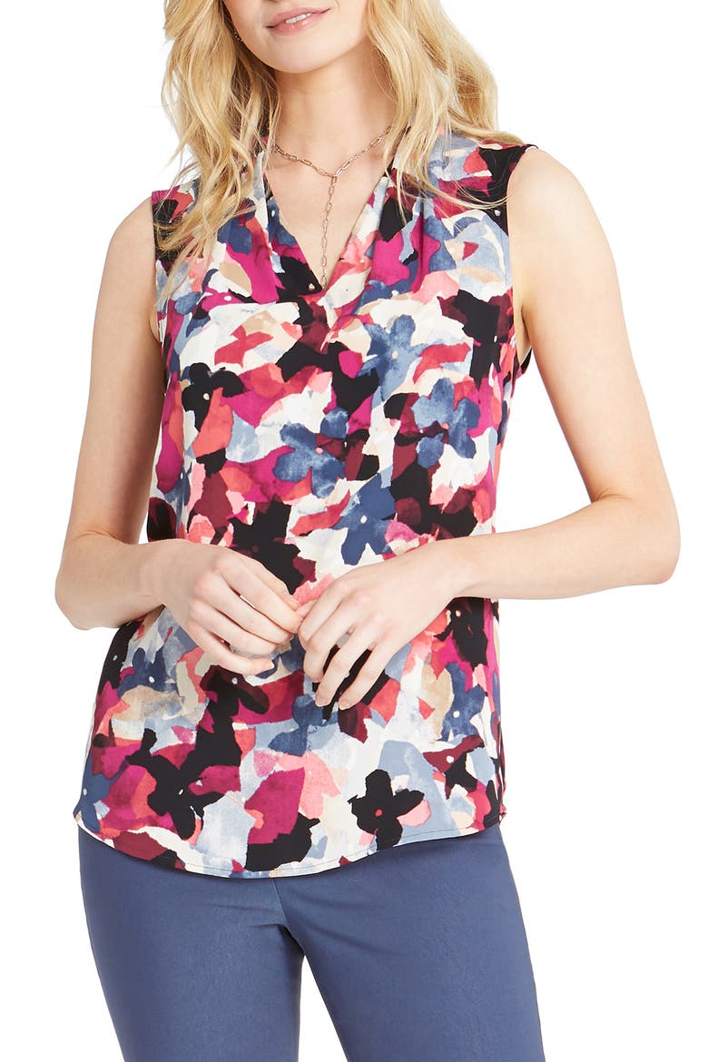 Déjà Vu Print Sleeveless Top, Main, color, PINK MULTI