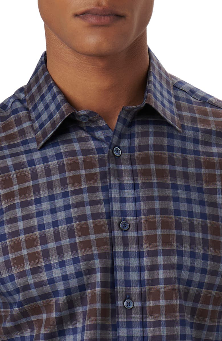 Bugatchi Julian Plaid Print Cotton Button-Up Shirt, Alternate, color, 