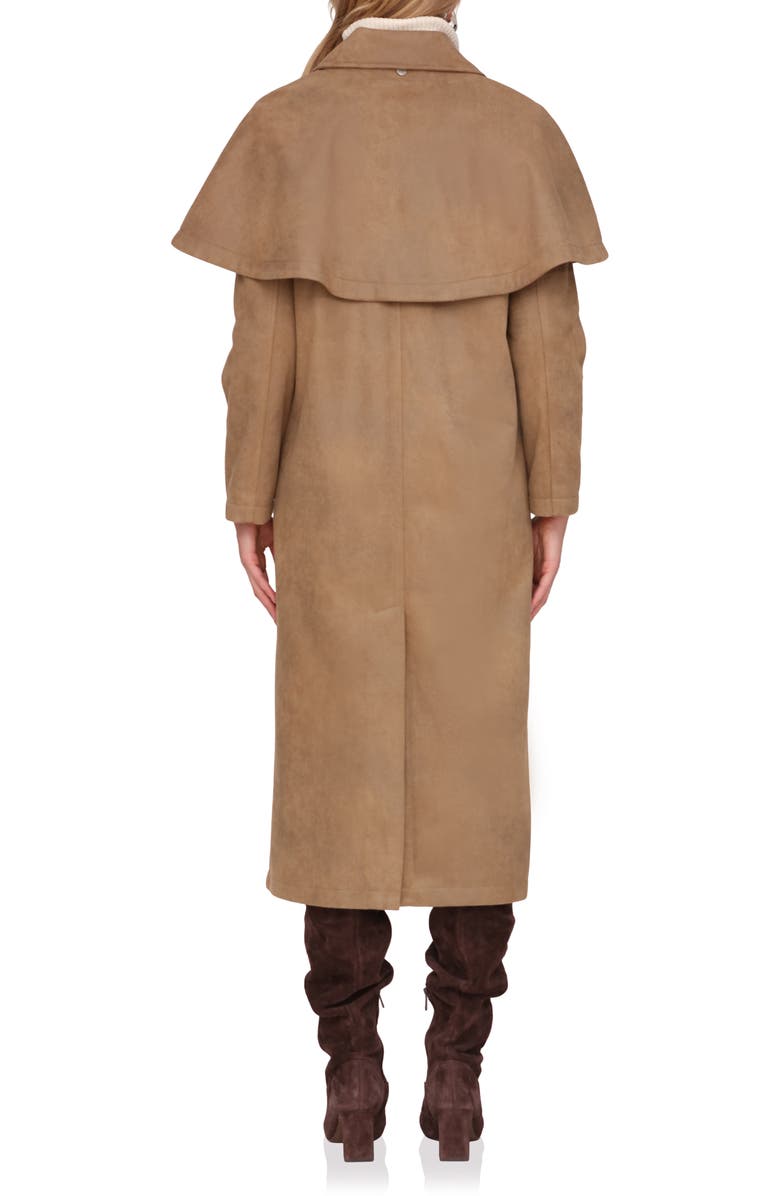 Avec Les Filles Faux Suede Cape Trench Coat, Alternate, color, Fawn