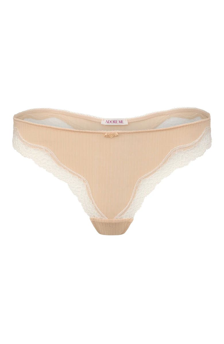 Adore Me Lilou Thong Panties, Alternate, color, Light Beige