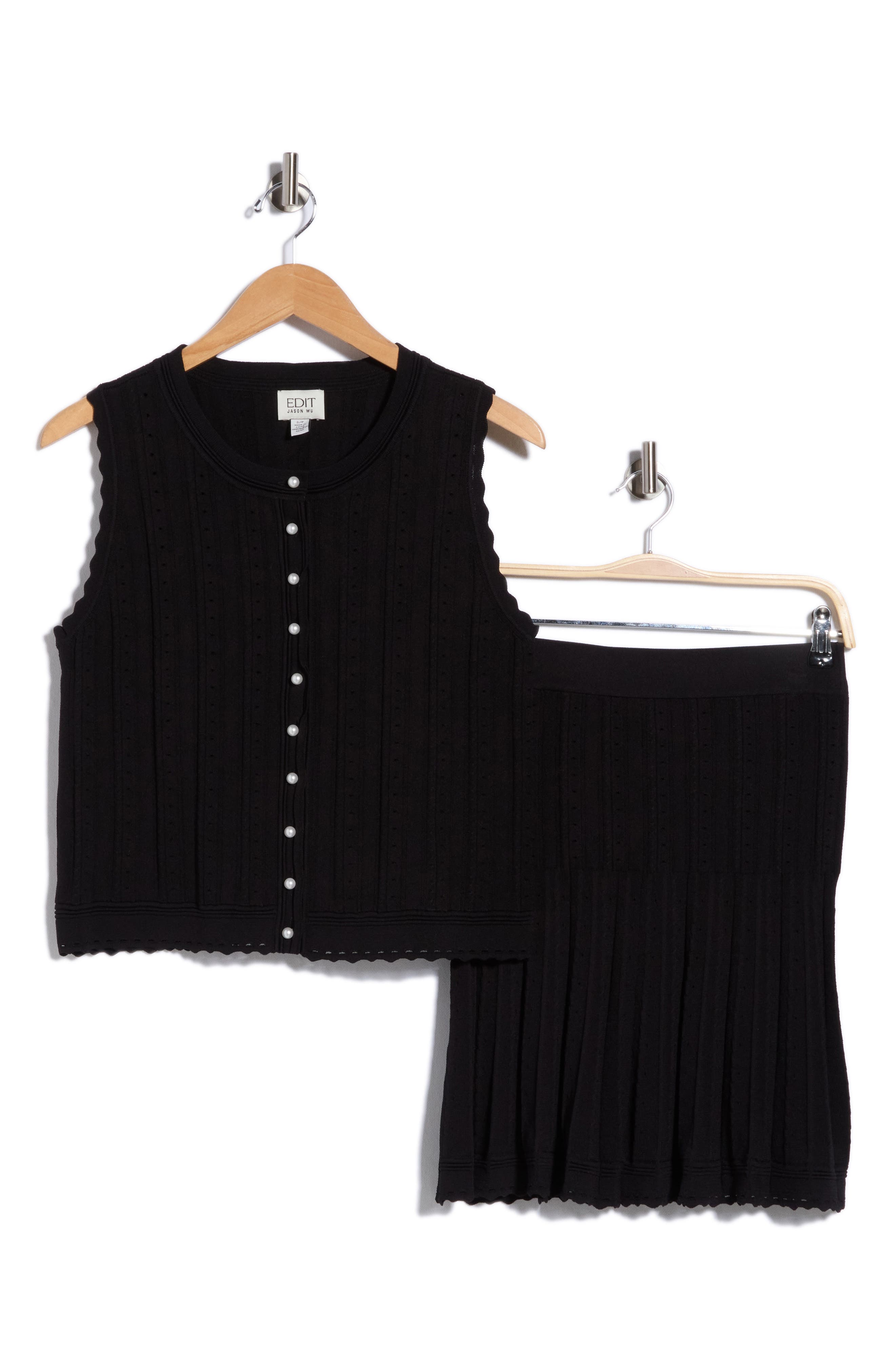 Sleeveless Cropped Cardigan and Skirt Set