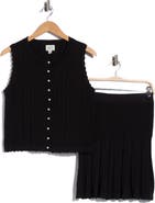 EDIT by JASON WU Sleeveless Cropped Cardigan and Skirt Set