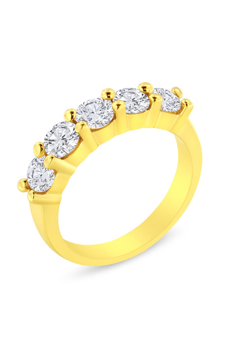 Haus of Brilliance 14K Yellow Gold Plated Sterling Silver 1 1/2 cttw Shared Prong Round Diamond Wedding Band Ring, Alternate, color, Yellow Gold Over Silver