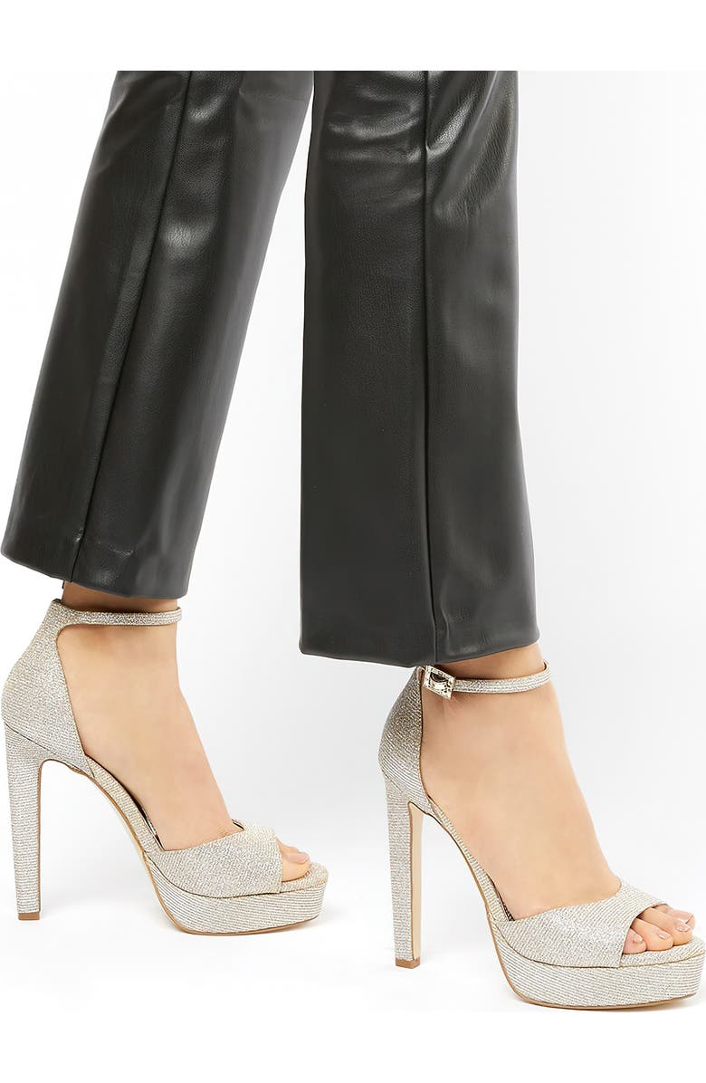 Dune London Mascots Platform Ankle Strap Sandal, Alternate, color, Gold