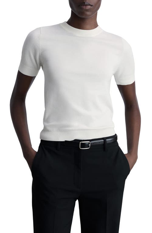 MANGO Short Sleeve Sweater in Ecru at Nordstrom, Size X-Small