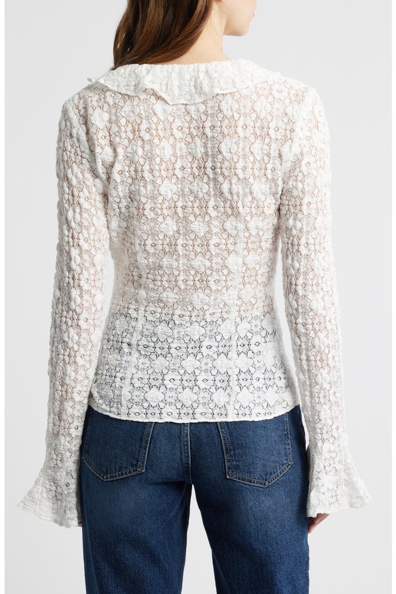 The Gabriella Ruffle Lace Top, Alternate, color, WHITE