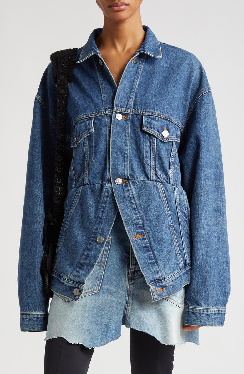 Balenciaga Swing Denim Jacket, Main, color, 