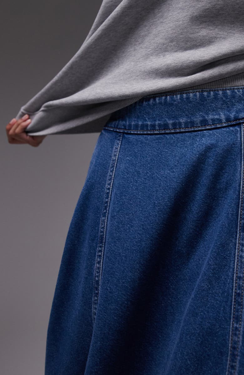 Topshop Full Denim Maxi Skirt, Alternate, color,