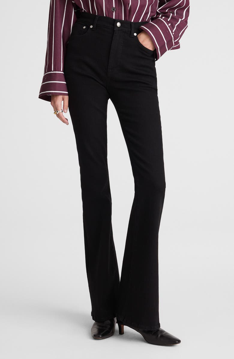 Madewell The Stretch Flare Jeans, Main, color, Black Rinse Wash
