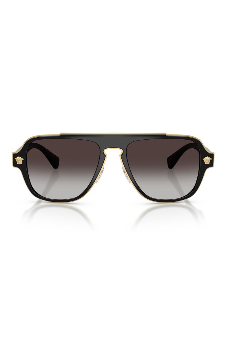56mm Square Sunglasses, Main, color, BLACK / GREY GRADIENT