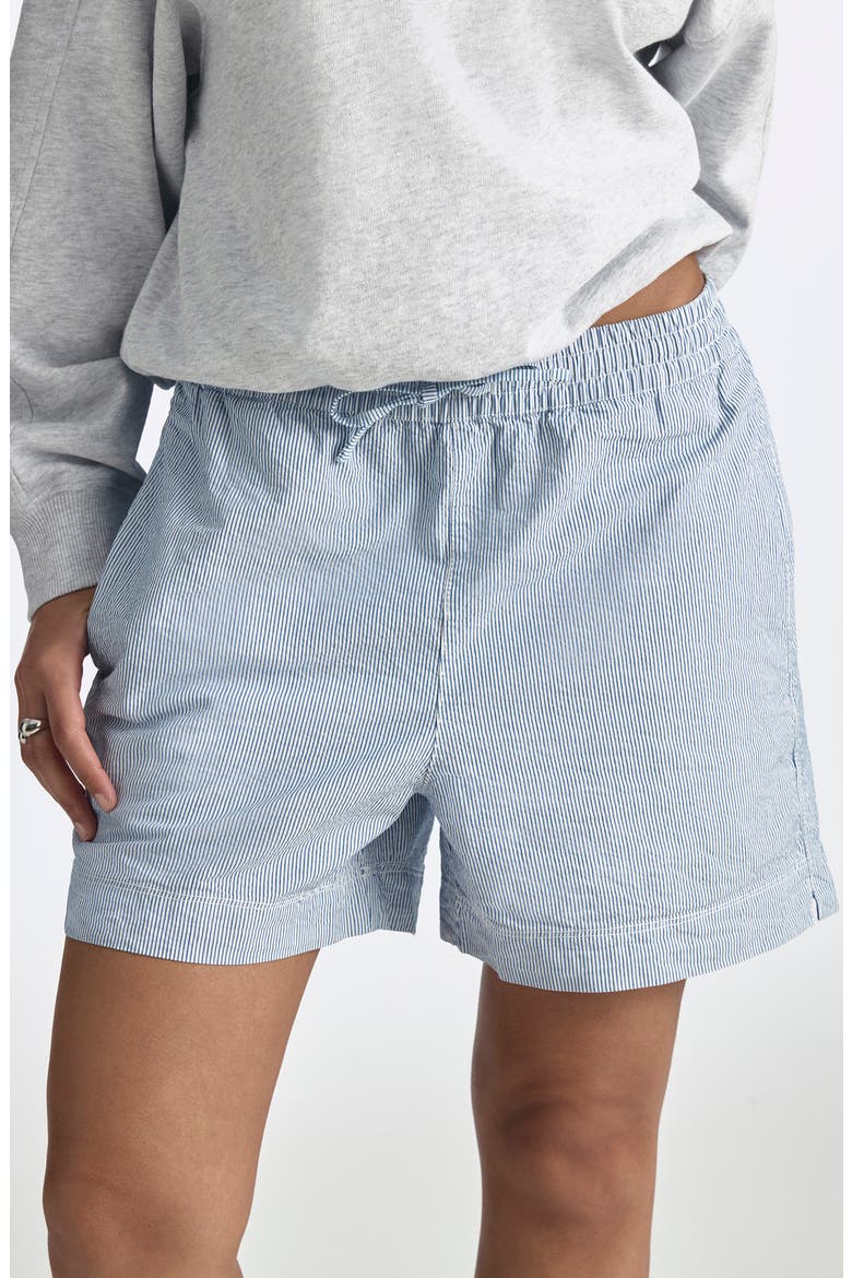 Stripe Cotton Shorts, Alternate, color, BLUE STRIPED
