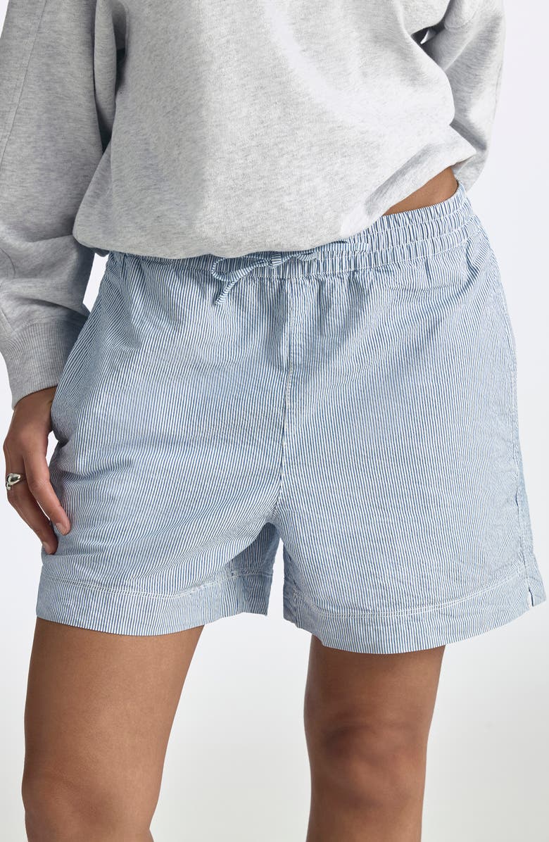 Brooklyn Industries Stripe Cotton Shorts, Alternate, color, Blue Striped