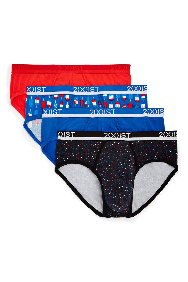 4-Pack No-Show Stretch Briefs, Main, color, FESTIVE MULTI