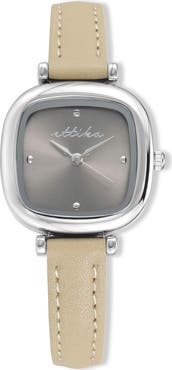 Ettika Square Case Leather Strap Watch