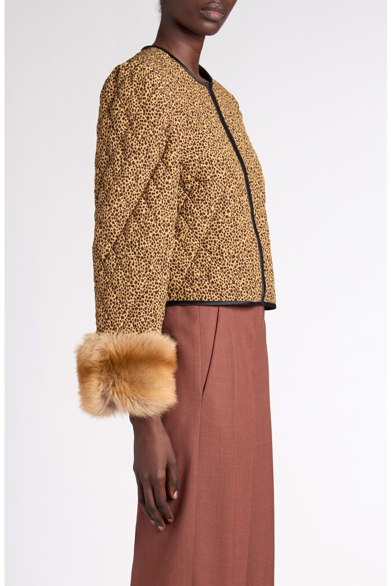 Micromacula Animal Print Quilted Silk Jacket, Alternate, color, SAFARI PRINT