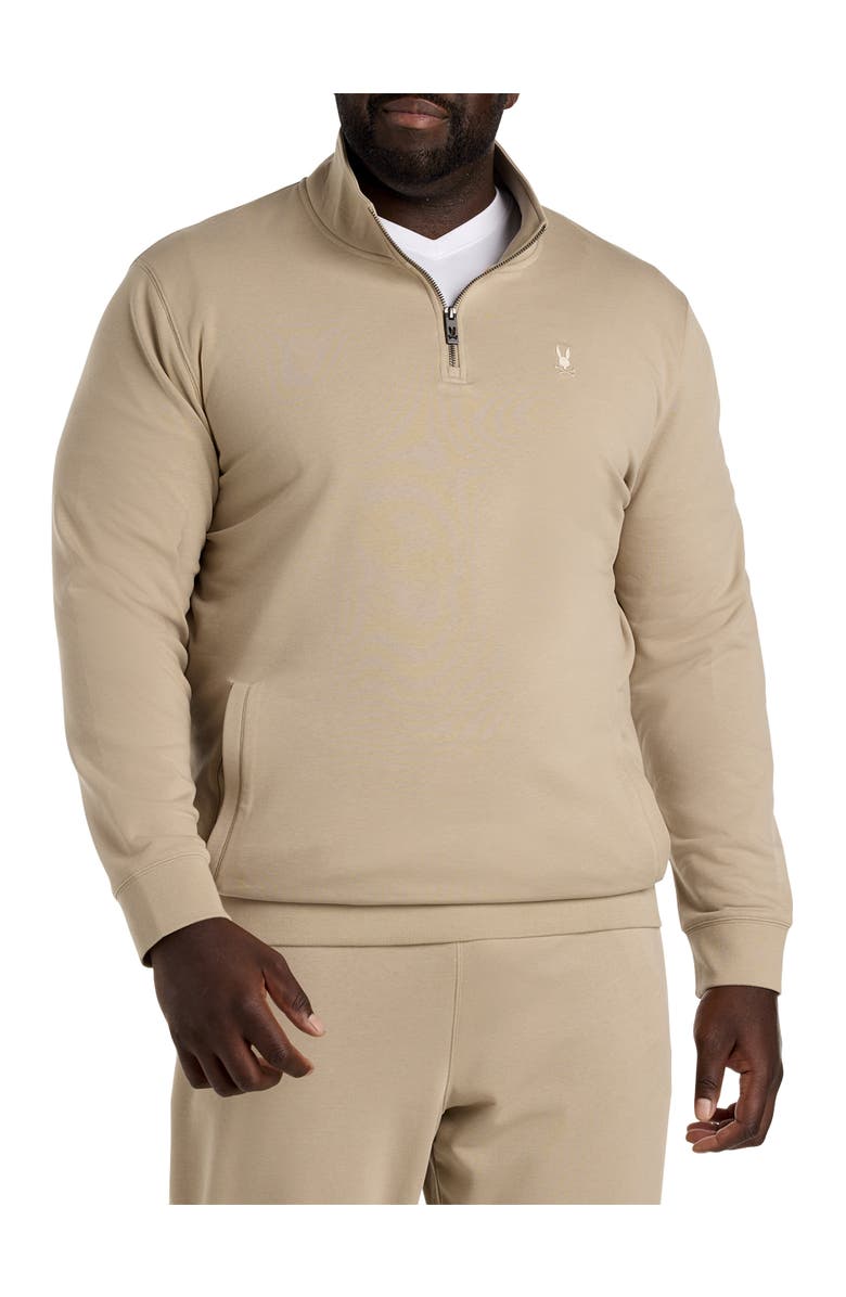 Psycho Bunny Big & Tall Dayton Quarter-Zip Sweatshirt, Main, color, 