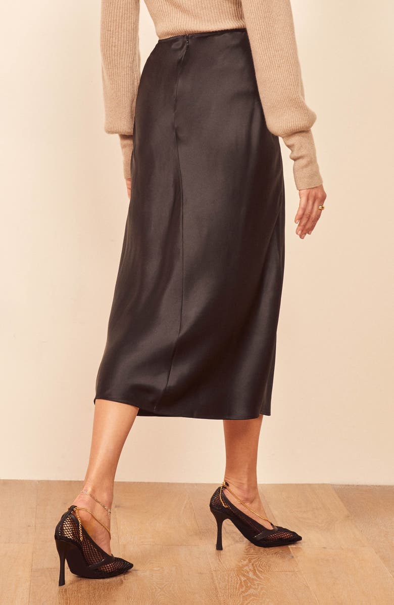 Reformation Pratt Silk Midi Skirt, Alternate, color,