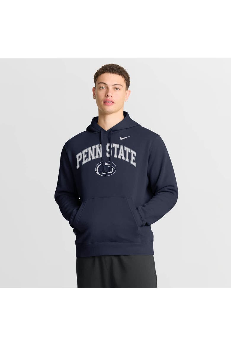 Men's Nike Navy Penn State Nittany Lions Club Fleece Arch Pullover Hoodie, Main, color, Navy